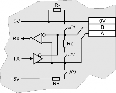 Schema elettrico interno RS485